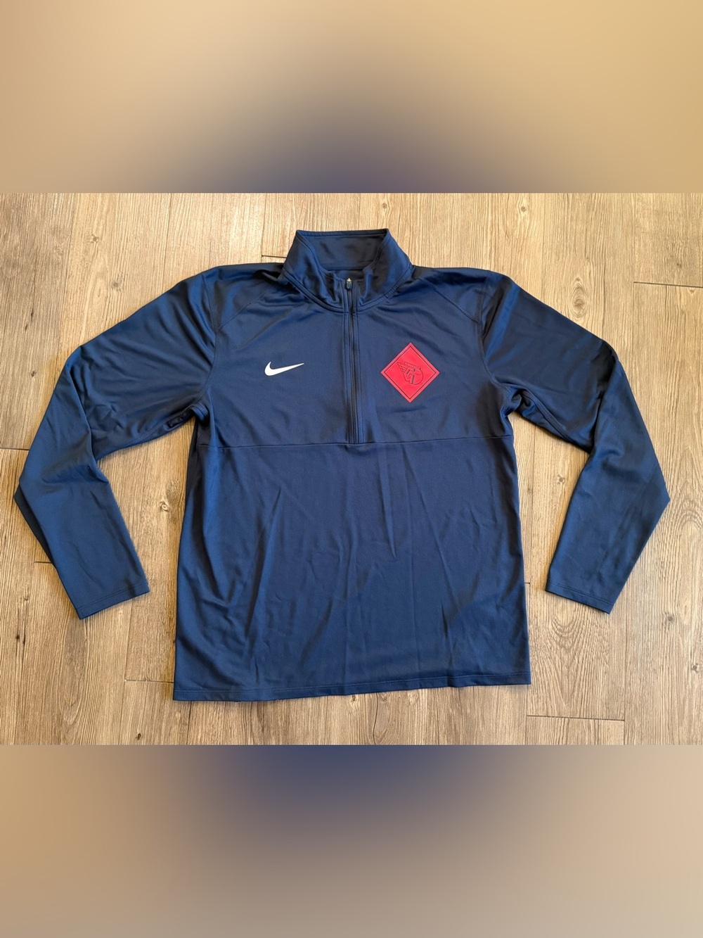 Nike Men's Navy Quarter-Zip Pullover, Cleveland Guardians, Large
